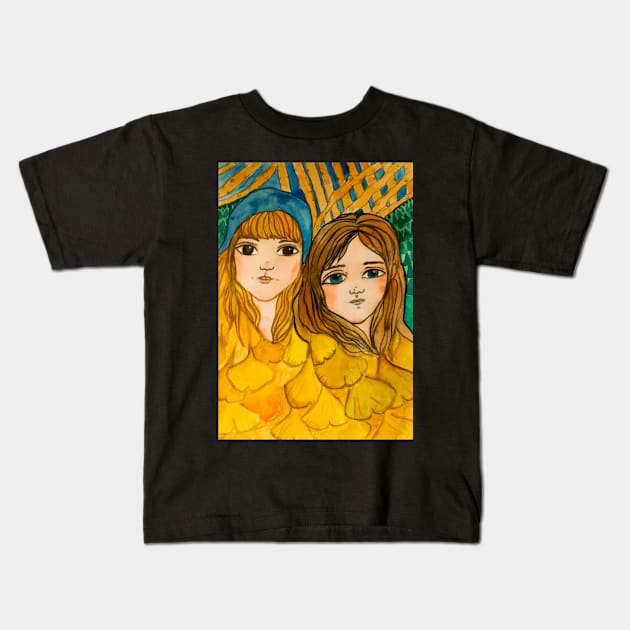 Gingko Girls Fall Kids T-Shirt by Edgot